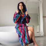 Women's Hooded Bathrobe  - Multicolor