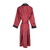 Gable Mens Long Smoking Jacket - Claret Back View