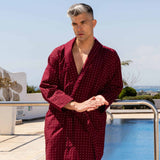 Lightweight Men's Bathrobe - Tosca Red